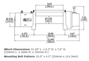 Warn 26502  M8000 Self-Recovery Electric Winch - 8,000 lbs. Pull Rating, 100 ft. Steel Line