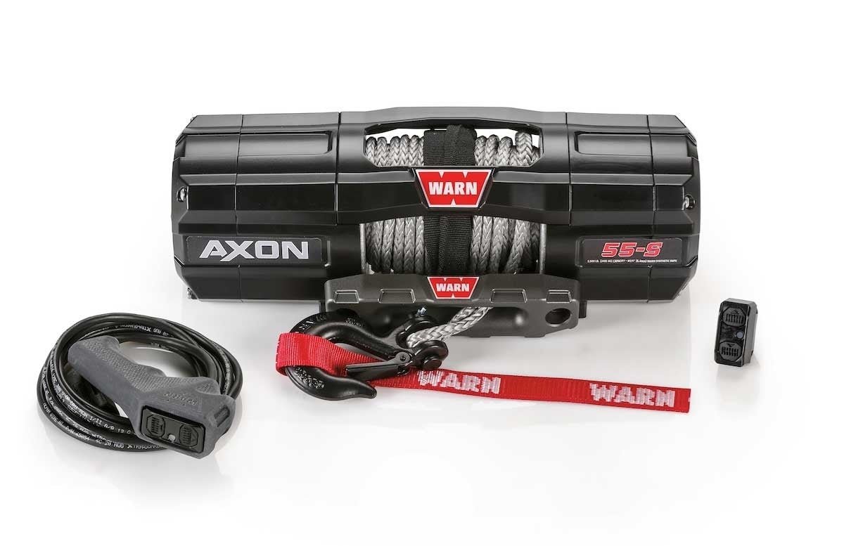 Warn 101150 AXON 55-S Powersport ATV-UTV Winch - 5,500 lbs. Pull Rating, 50 ft. Line