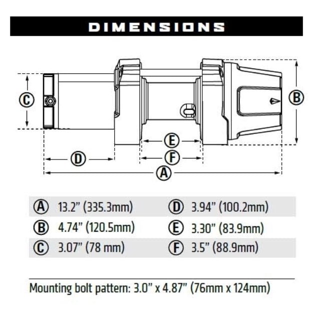 WARN VRX 25 Winch – 2,500 lb ATV UTV Powersports Winch with 50ft Steel Cable
