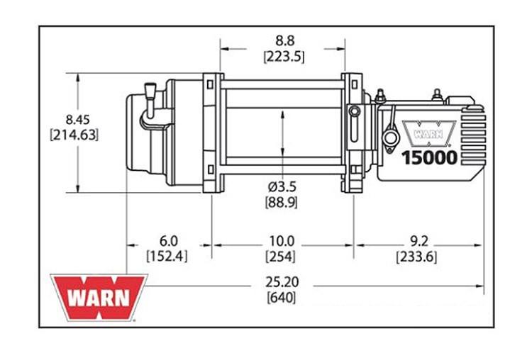 WARN M15 Winch – 15,000 lb. Heavy-Duty Truck Winch | 90ft Steel Cable