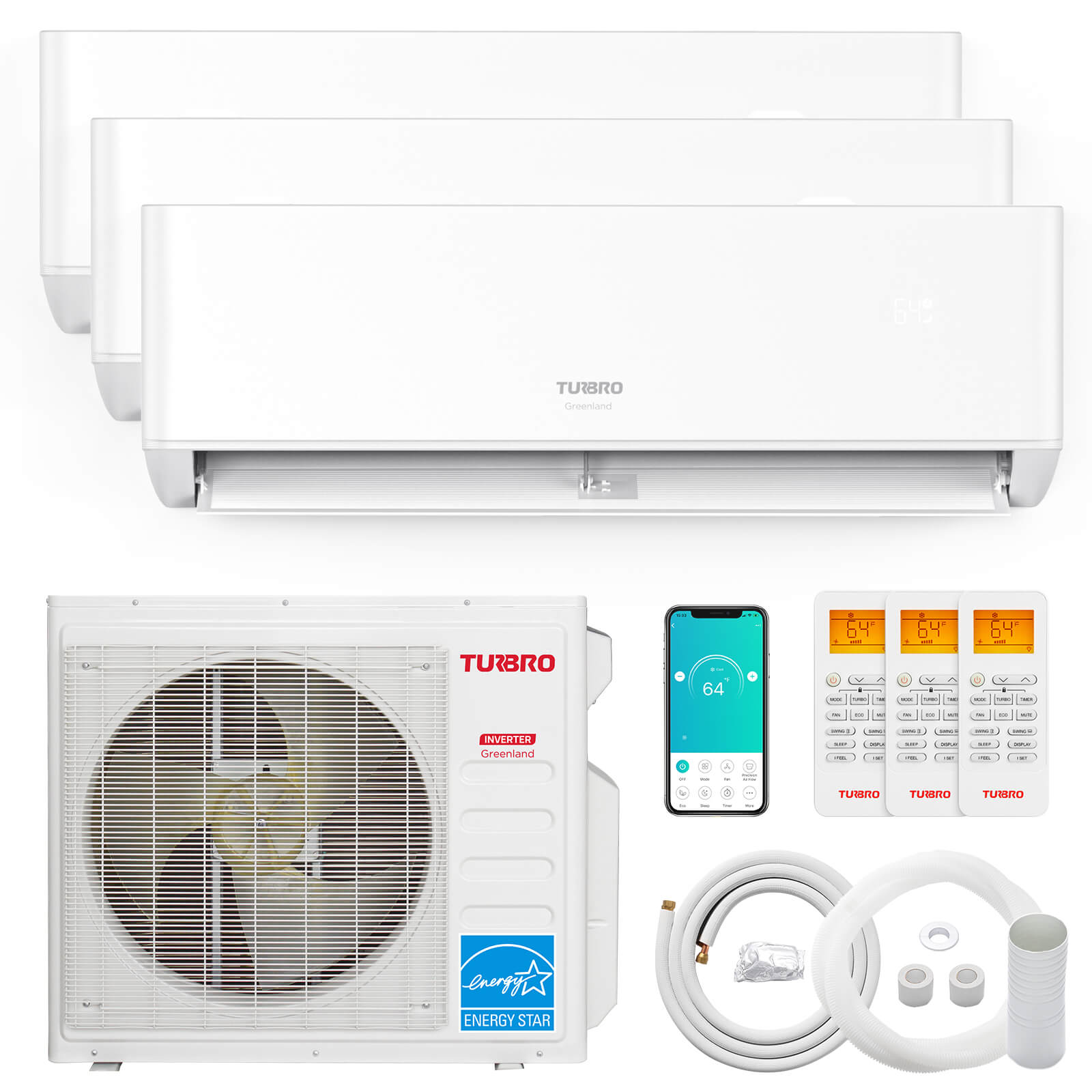 Greenland Multi-Zone Mini Split Air Conditioner, Indoor or Outdoor Unit (R454B)