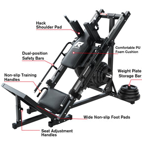 RitFit BLP01 Full Leg Workout Package 3-In-1 Leg Press, Hack Squat, and Calf Raise Set
