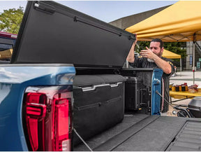BAK Industries MX4 Hard Tri Fold Tonneau for 2014-2019 GM Silverado Sierra 2500 3500 8ft Bed