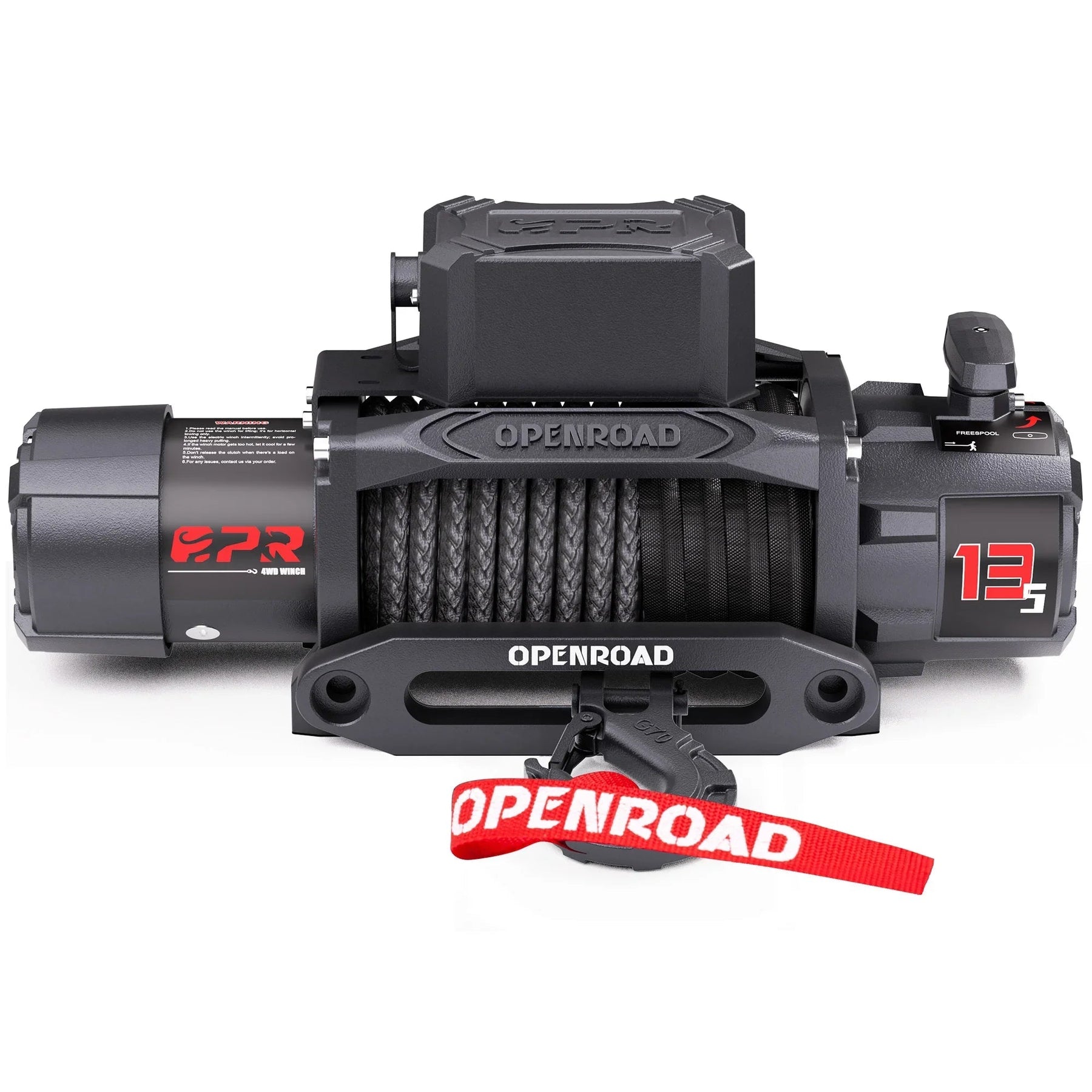 OPENROAD 13,500lbs Wireless Electric Winch with Synthetic Rope - IP68 Rated