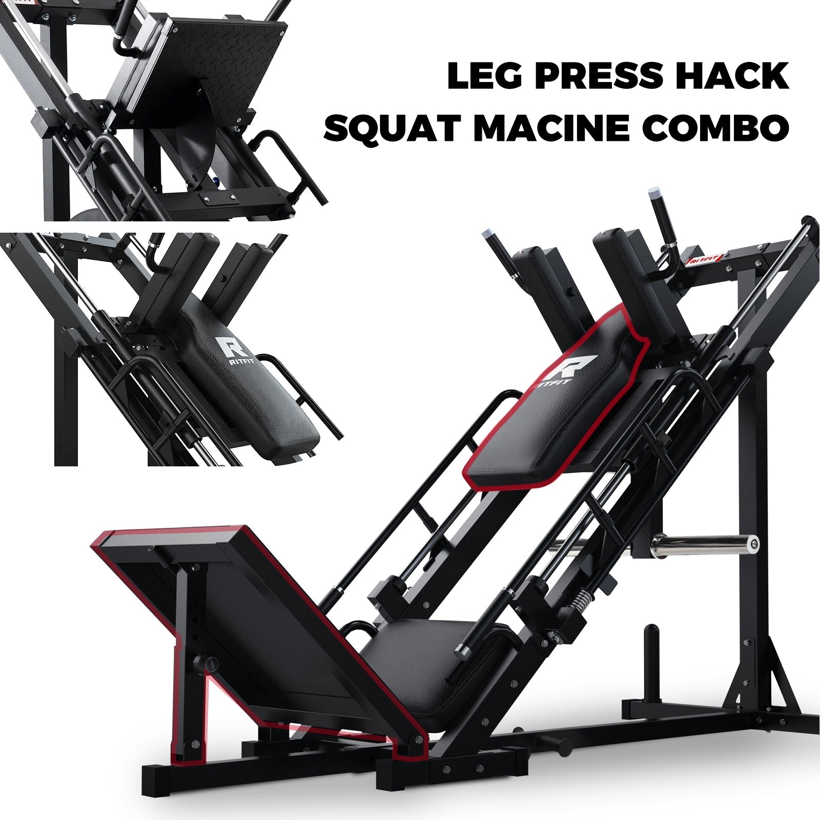 RitFit BLP01 45 Degree 3-In-1 Leg Press Hack Squat and Calf Raise Machine