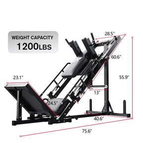 RitFit BLP01 45 Degree 3-In-1 Leg Press Hack Squat and Calf Raise Machine