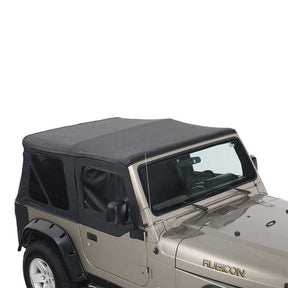 Premium Replacement Soft Top w/ Tinted Windows - Black Diamond For 1997-2006 Jeep Wrangler TJ