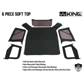 Premium Replacement Soft Top w/ Tinted Windows - Black Diamond For 1997-2006 Jeep Wrangler TJ