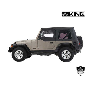 Premium Replacement Soft Top w/ Tinted Windows - Black Diamond For 1997-2006 Jeep Wrangler TJ