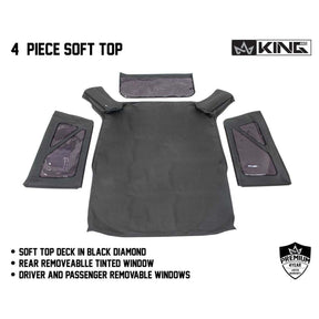 Premium Replacement Soft Top w/ Tinted Windows - Black Diamond For 2007-2009 Jeep Wrangler JK