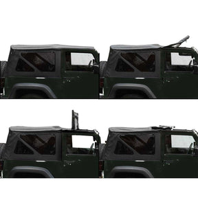 Premium Replacement Soft Top w/ Tinted Windows - Black Diamond For 2007-2009 Jeep Wrangler JK