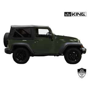 Premium Replacement Soft Top w/ Tinted Windows - Black Diamond For 2007-2009 Jeep Wrangler JK