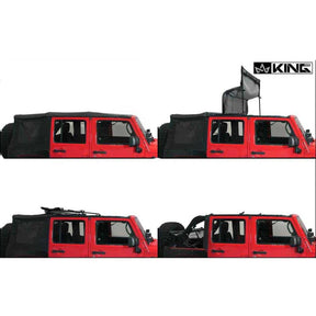 Premium Replacement Black Soft Top With Tinted Windows For 2007-2009 Jeep Wrangler JK 4 Door