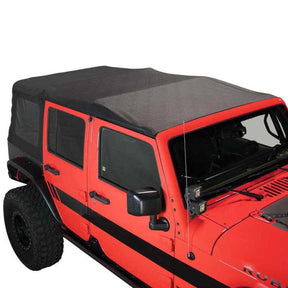 Premium Replacement Black Soft Top With Tinted Windows For 2007-2009 Jeep Wrangler JK 4 Door