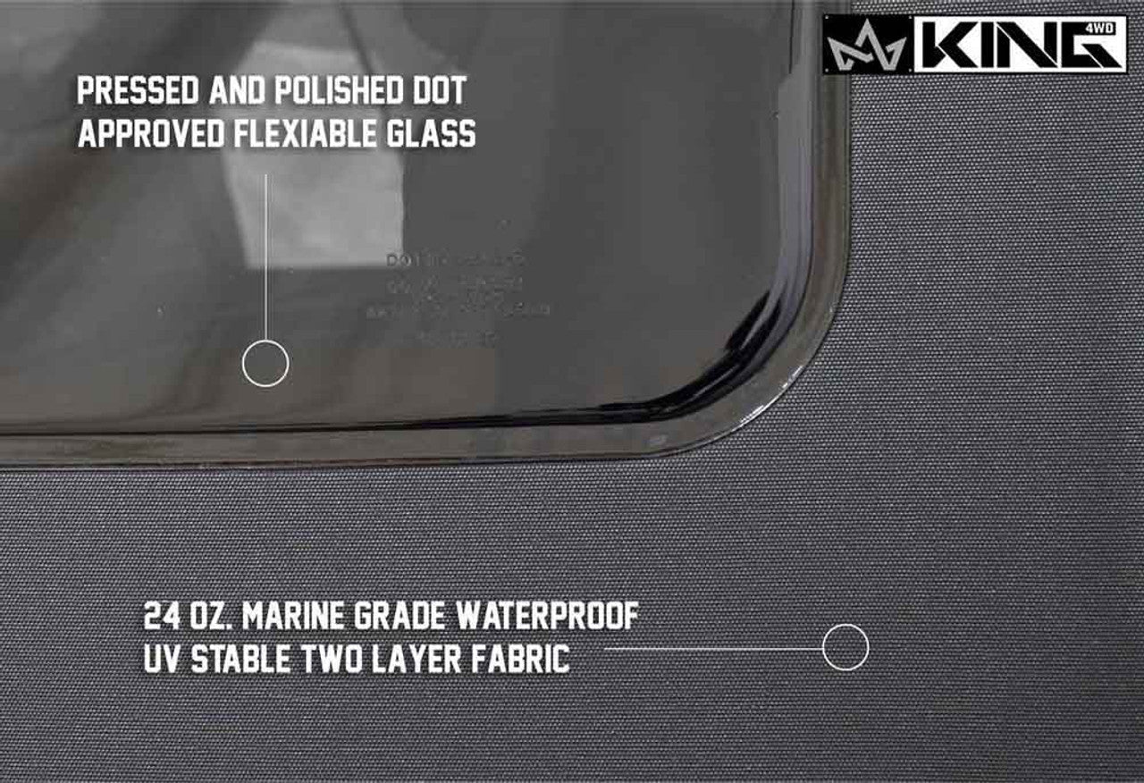 Premium Replacement Black Soft Top With Tinted Windows For 2007-2009 Jeep Wrangler JK 4 Door