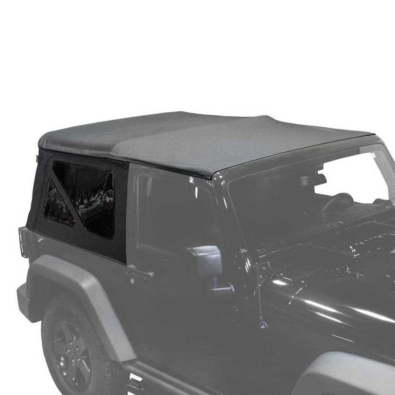 Premium Replacement Soft Top w/ Tinted Windows - Black Diamond For 2010-2018 Jeep Wrangler JK