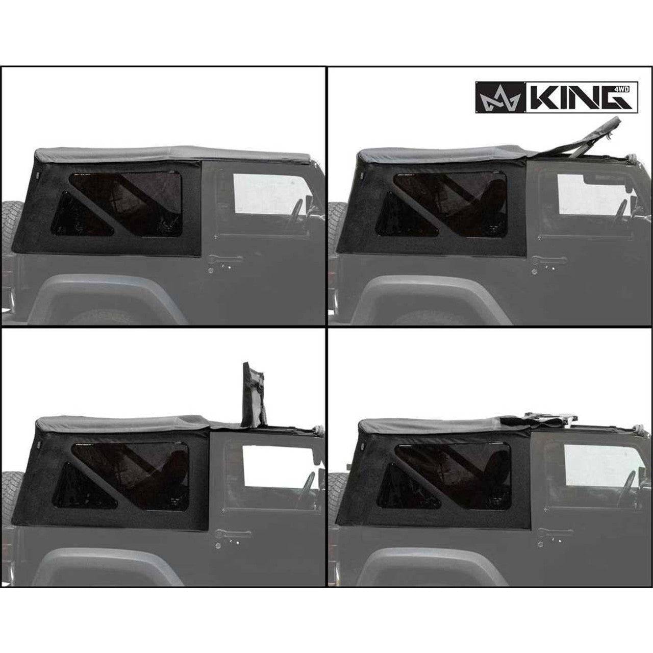Premium Replacement Soft Top w/ Tinted Windows - Black Diamond For 2010-2018 Jeep Wrangler JK