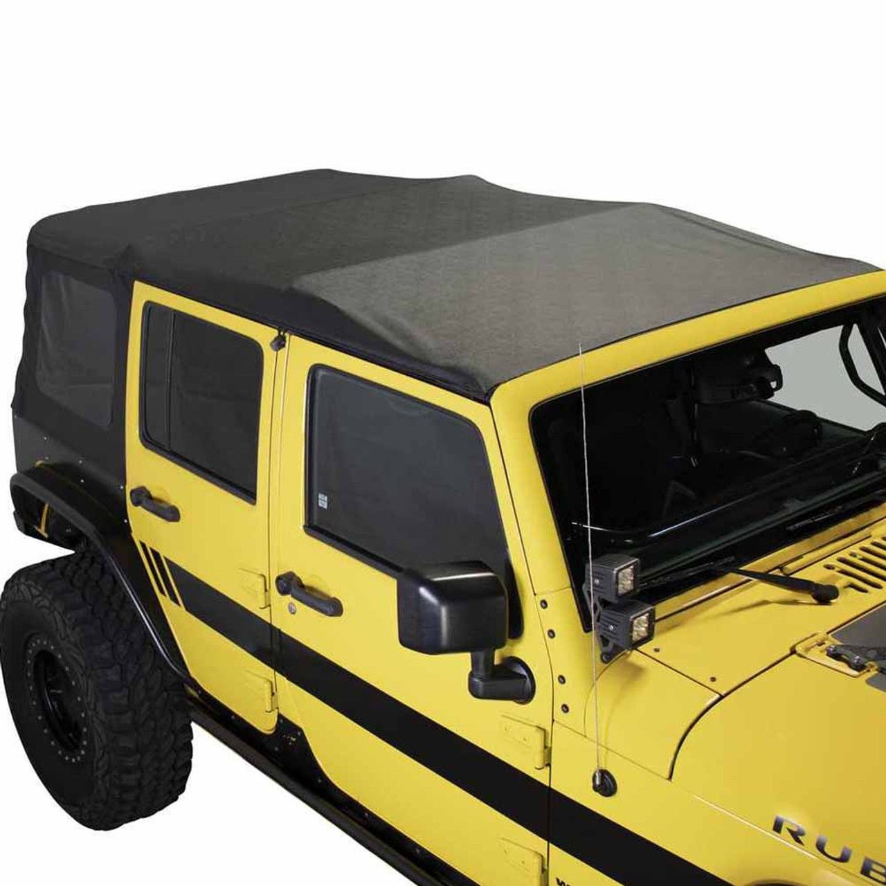 Premium Replacement Black Soft Top with Tinted Windows for 2010-2018 Jeep Wrangler JK 4 Door
