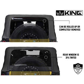 Premium Replacement Black Soft Top with Tinted Windows for 2010-2018 Jeep Wrangler JK 4 Door