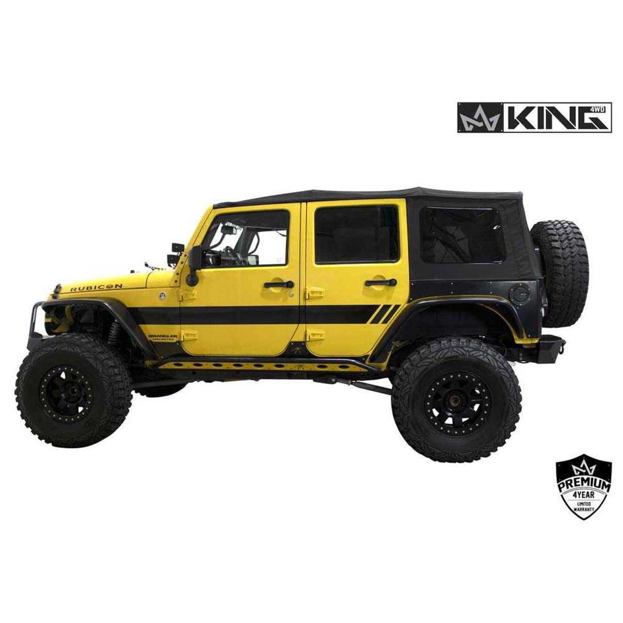 Premium Replacement Black Soft Top with Tinted Windows for 2010-2018 Jeep Wrangler JK 4 Door
