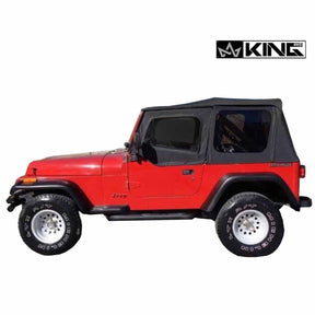 Premium Replacement Soft Top Black Diamond With Tinted Windows For 1987-1995 Jeep Wrangler YJ