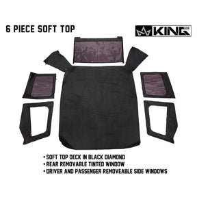 Premium Replacement Soft Top Black Diamond With Tinted Windows For 1987-1995 Jeep Wrangler YJ
