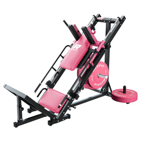 RitFit BLP01 45 Degree 3-In-1 Leg Press Hack Squat and Calf Raise Machine - Pink