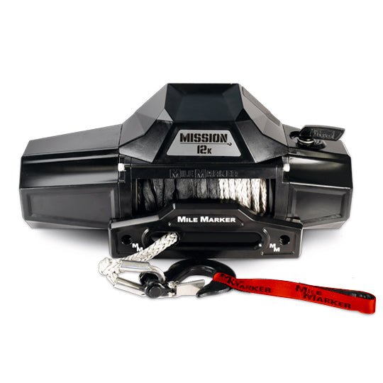 Mile Marker Mission Series Winch – 12V Military-Grade 12,000 lb Synthetic Rope Winch
