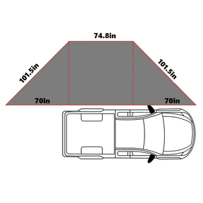 Openroad 180 Degree Free Standing Overland Awning With LEDs & Mounting Hardware