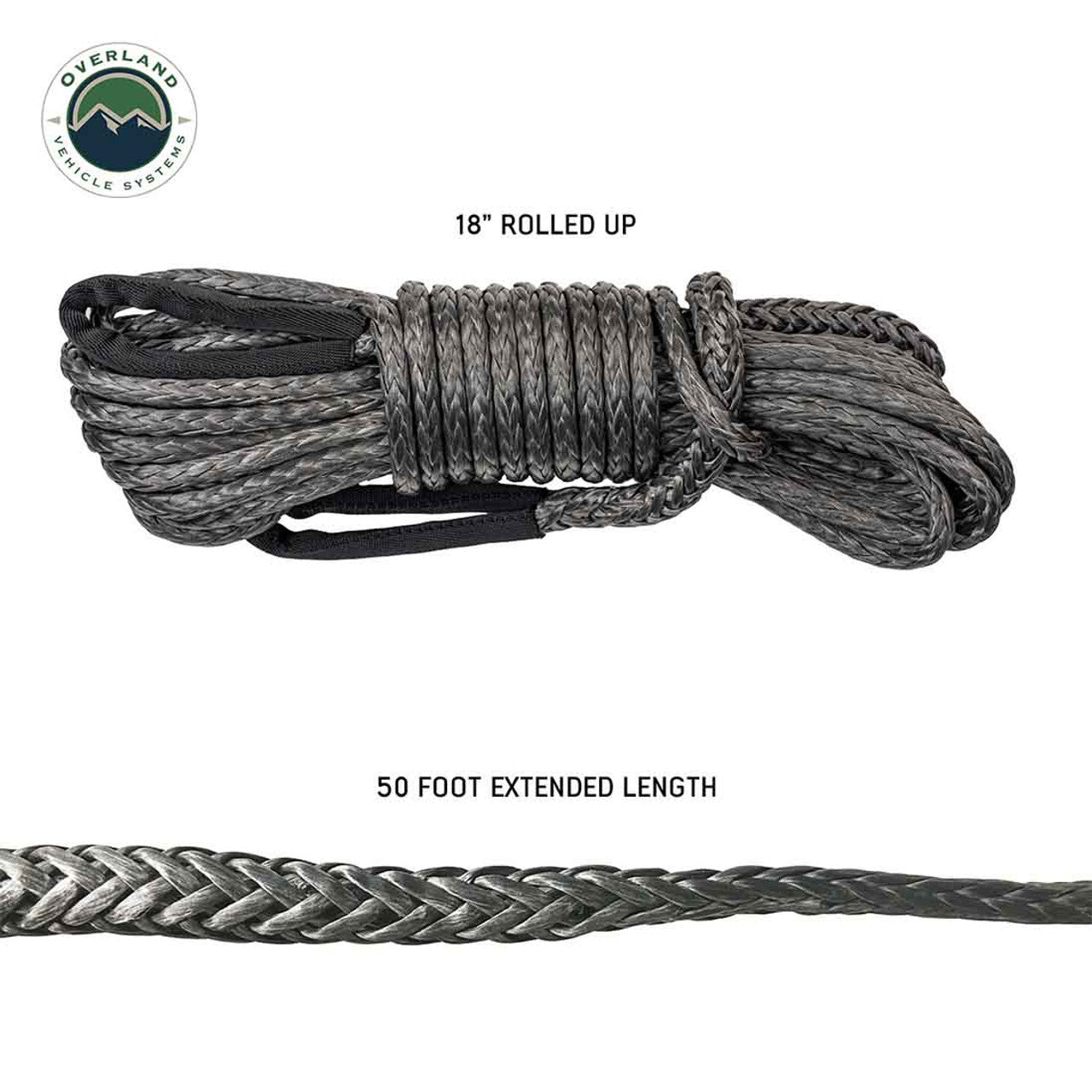 OVS Brute 3/8" × 50′ Winch Line Extension – 20,000 lb Synthetic Rope