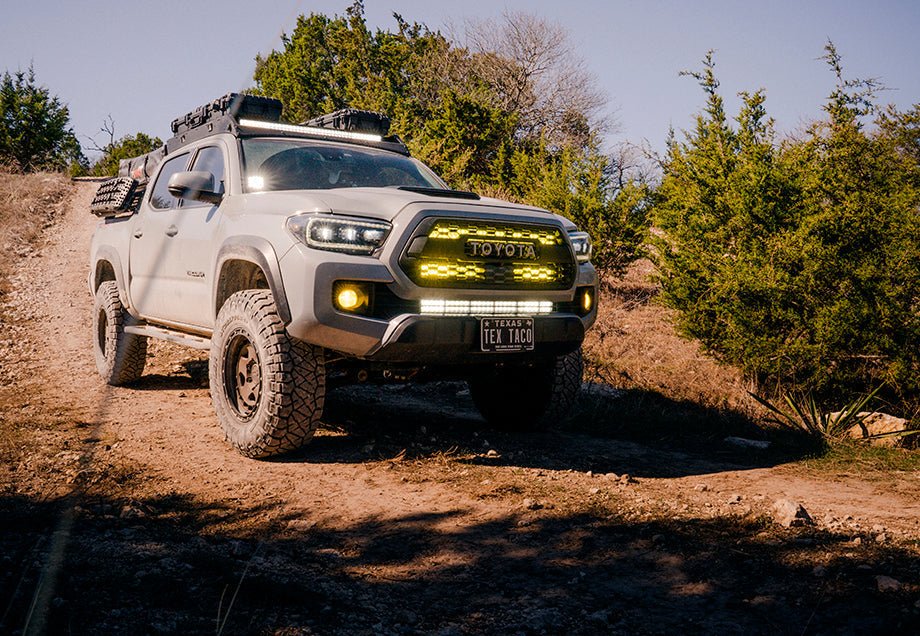 Hidden Upper Grille LED Light Bar Mounting Brackets For 2016-2023 Toyota Tacoma - Recon Recovery
