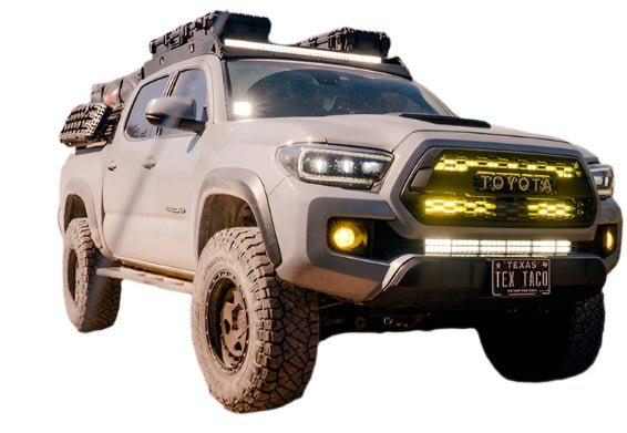 Hidden Upper Grille LED Light Bar Mounting Brackets For 2016-2023 Toyota Tacoma - Recon Recovery