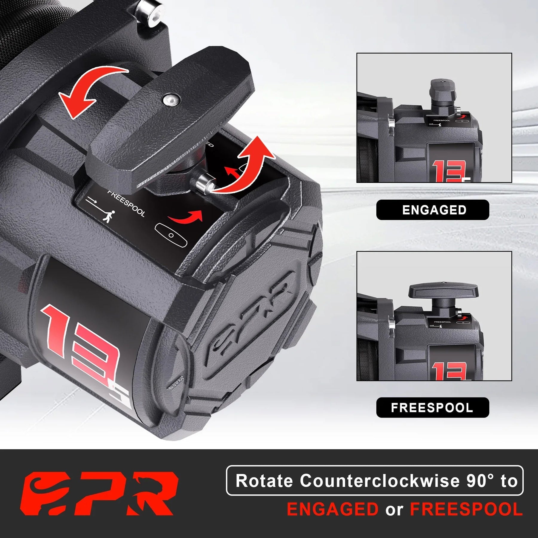 OPENROAD 13,500lbs Wireless Electric Winch with Synthetic Rope - IP68 Rated