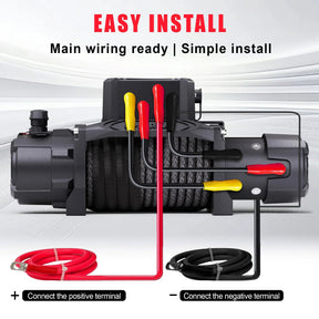 OPENROAD 12,000lbs Wireless Electric Winch with Synthetic Rope - IP68 Rated