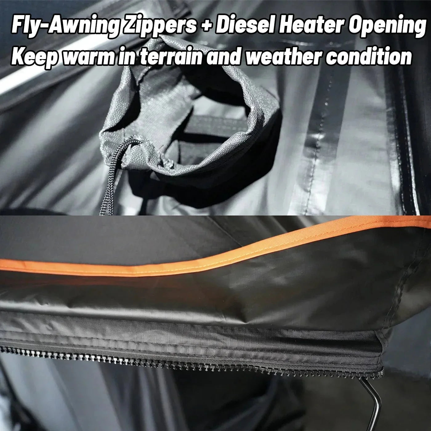 Openroad Aluminum Hard Shell V2 Rooftop Tent with LED Lights - 4 Season