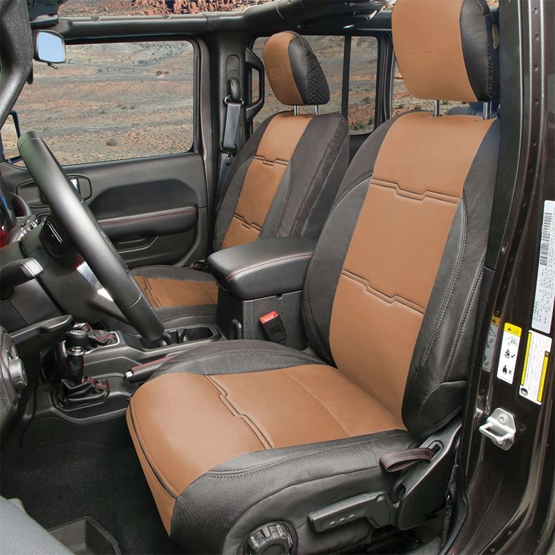 Smittybilt GEN2 Tan Neoprene Seat Cover Set Front & Rear For 2020-2025 Jeep Gladiator JT - Recon Recovery