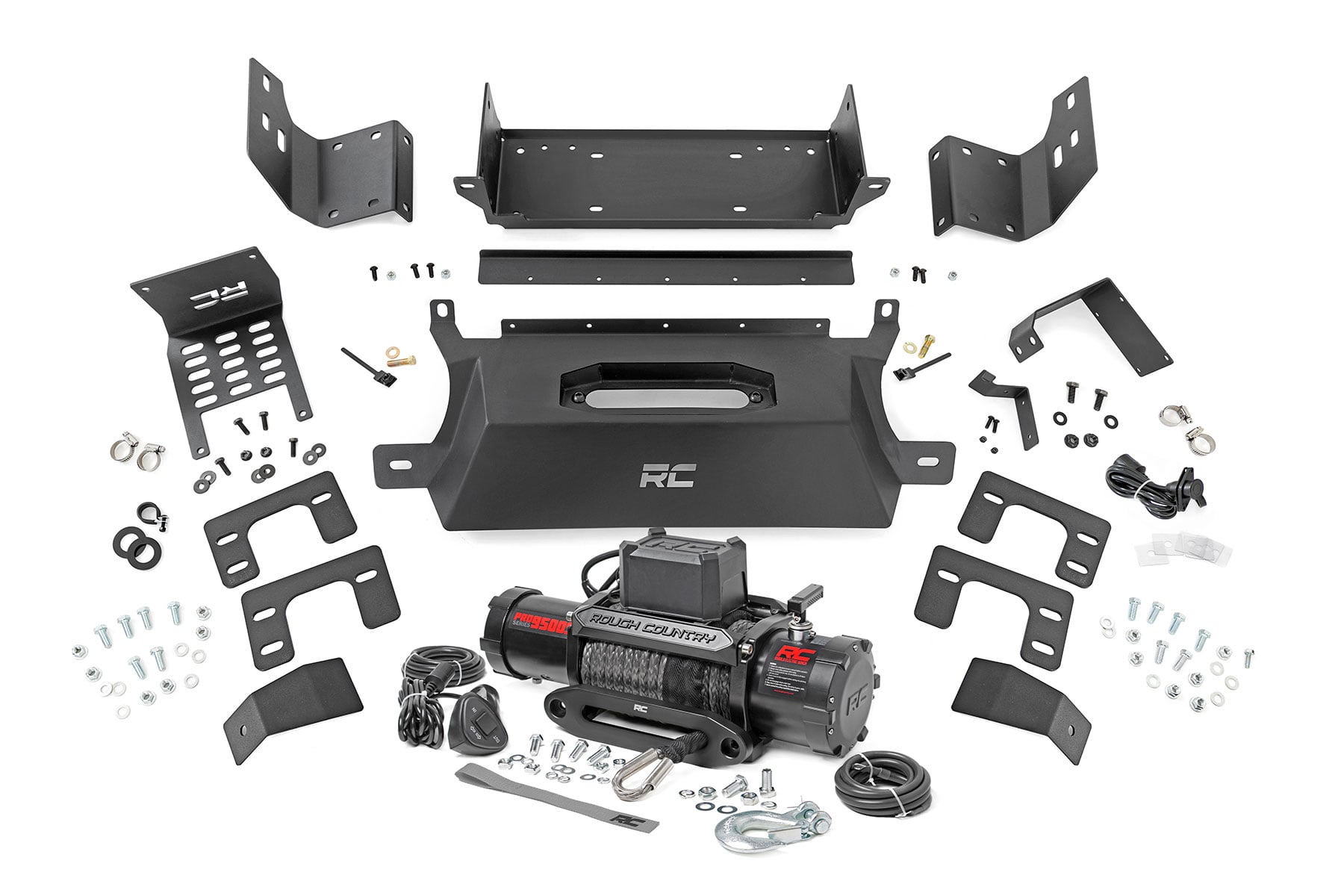 Rough Country Hidden Winch Mount for 2021-2026 Ford Bronco With PRO9500S Winch