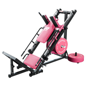 RitFit BLP01 45 Degree 3-In-1 Leg Press Hack Squat and Calf Raise Machine - Pink