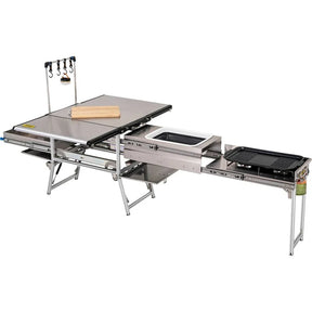 Smittybilt All-in-One Outdoor Kitchen Station - Fold-Up Stainless Steel Camp Kitchen