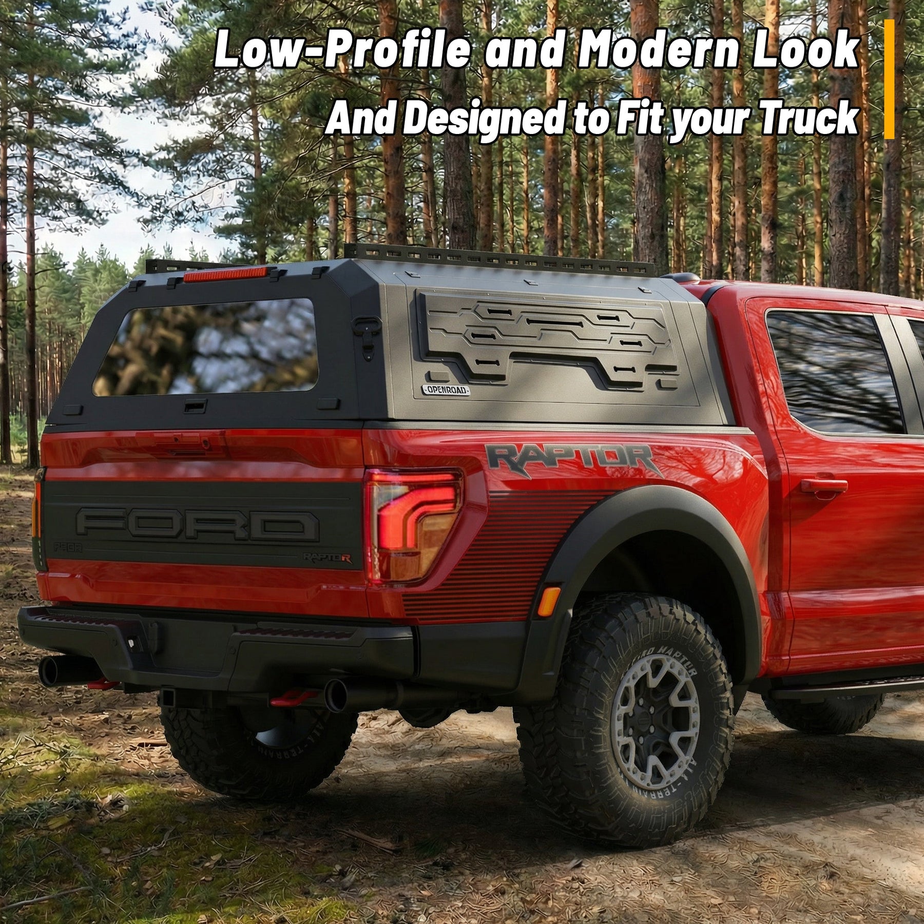 Openroad Aluminum Light Weight Modular Truck Cap for 2021-2026 Ford F-150 5.7ft Bed