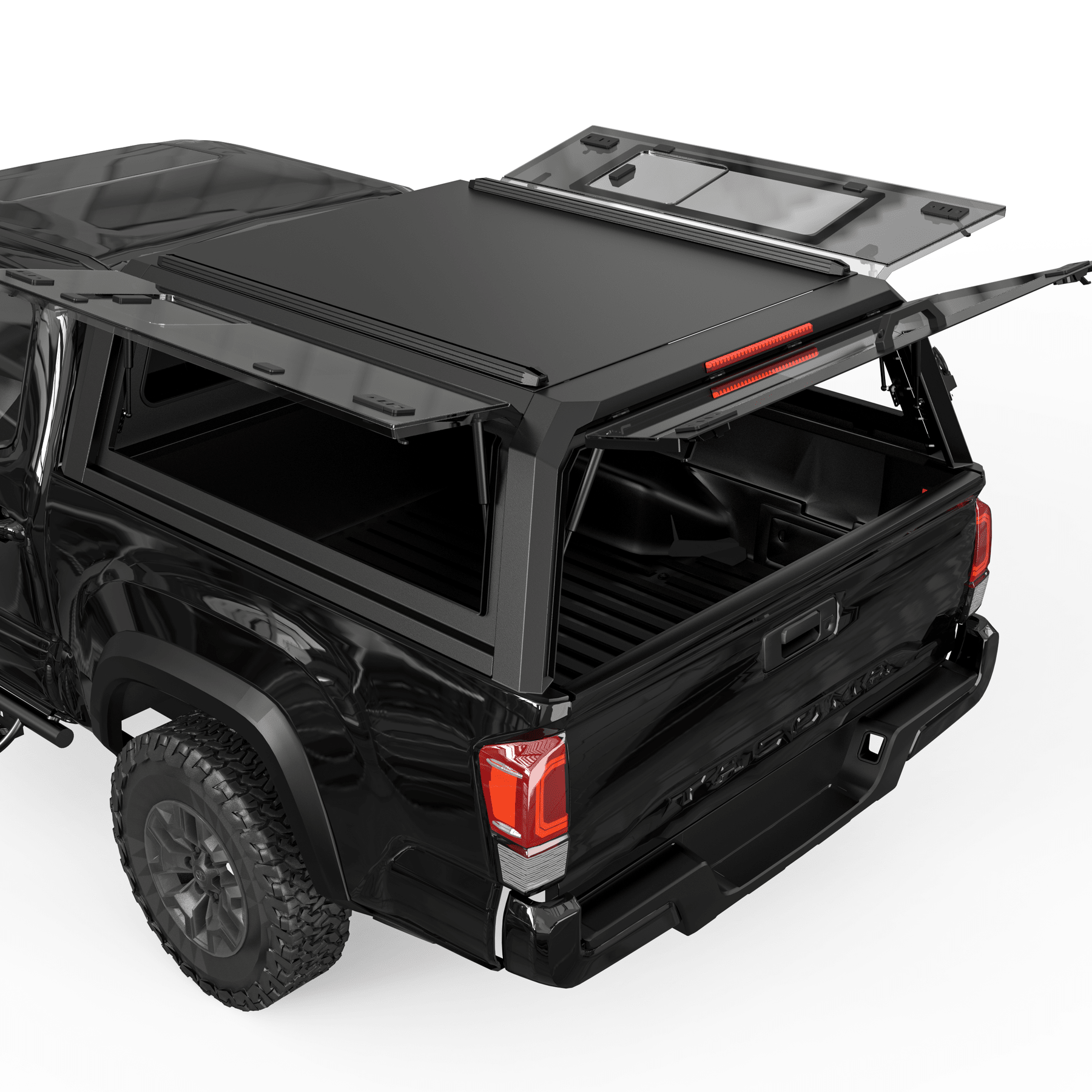 OPENROAD Bolt On Bed Cap with Sliding Side and Front Windows for 2016-2023 Toyota Tacoma