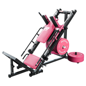 RitFit BLP01 45 Degree 3-In-1 Leg Press Hack Squat and Calf Raise Machine - Pink