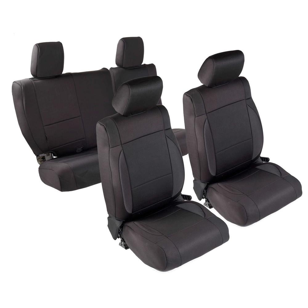 Smittybilt Black Neoprene Seat Cover Set Front & Rear For 2013 - 2018 Jeep Wrangler JK - Recon Recovery