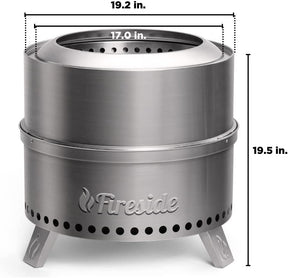 Pluto R19-SS Smokeless Outdoor Fire Pit -  Stainless Steel