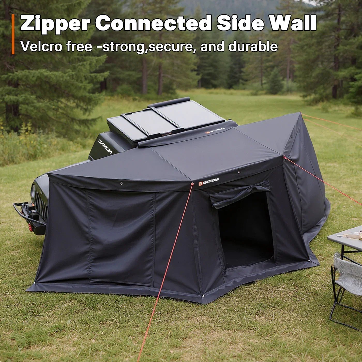 Openroad 180 Degree Free Standing Overland Awning With LEDs & Mounting Hardware