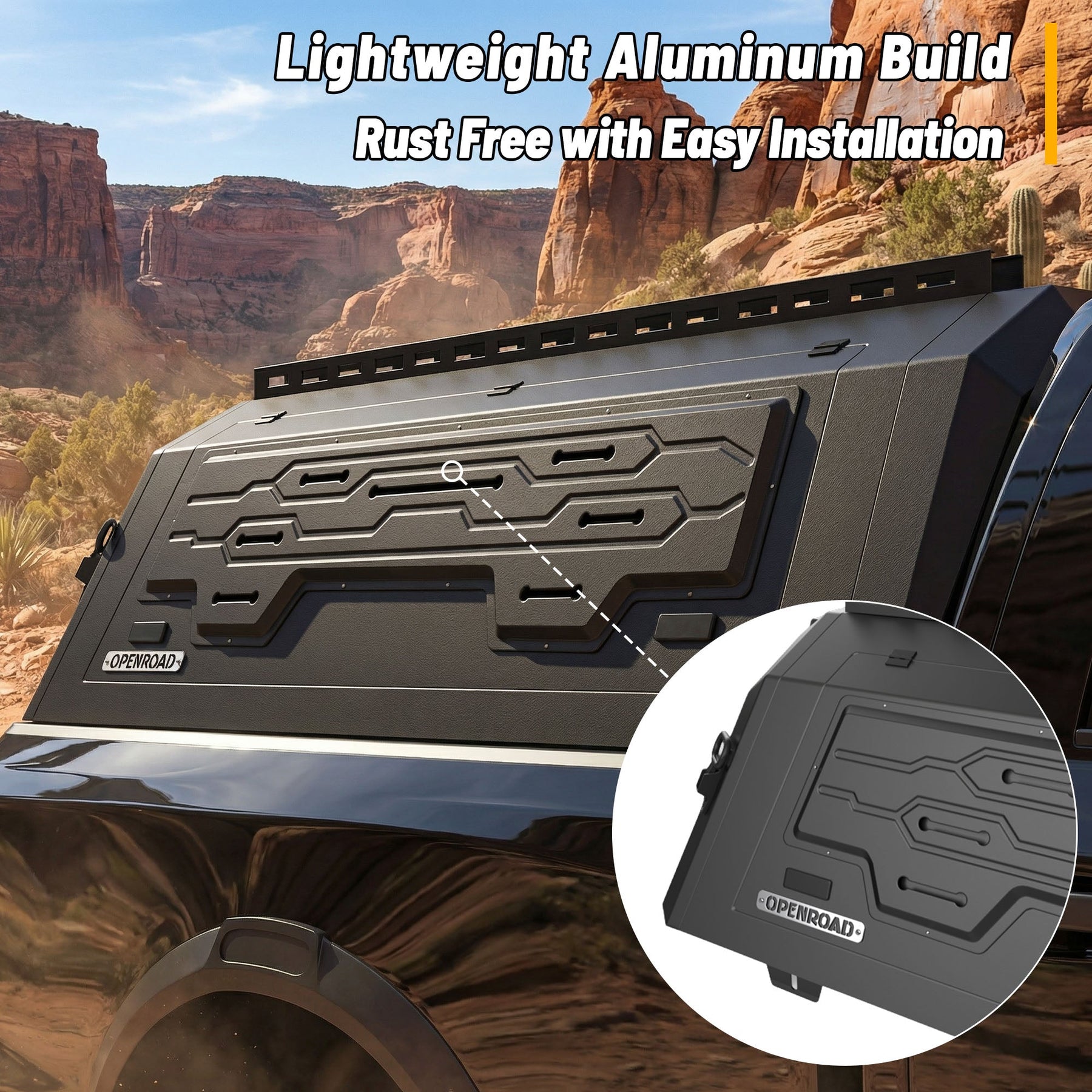 Openroad Aluminum Light Weight Modular Truck Cap for 2020-2026 Ram 2500 & 3500 6.5ft Bed