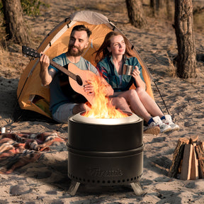 Pluto R19-PG Smokeless Outdoor Fire Pit -  Painted Black