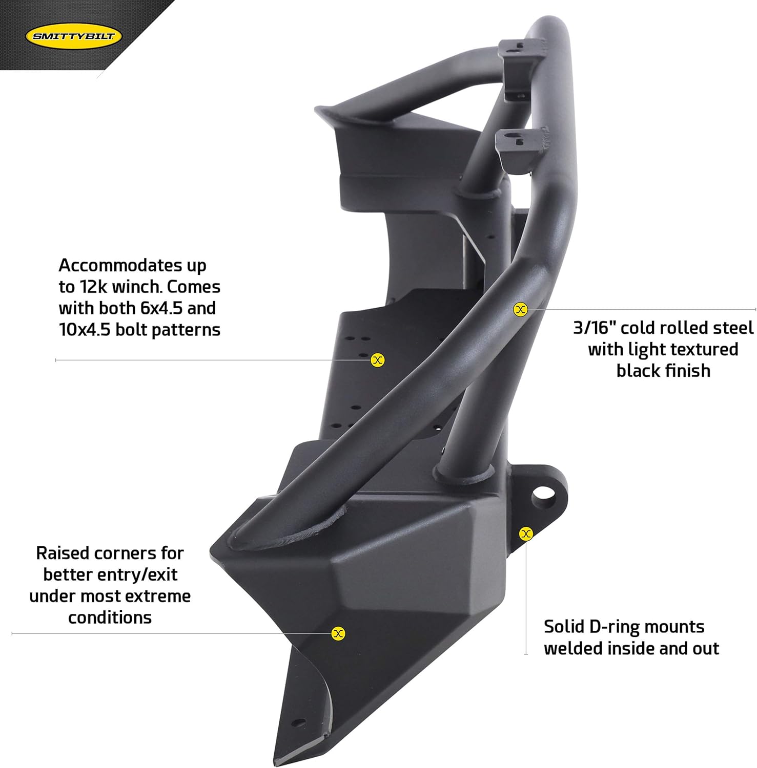 Smittybilt XRC Front Bumper For 2018-2026 Jeep Wrangler JL & Gladiator JT -Recon Recovery