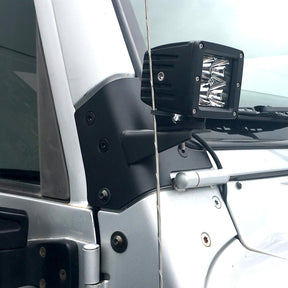 Smittybilt Windshield Hinge Light Brackets For 1997-2006 Jeep Wrangler TJ - Recon Recovery