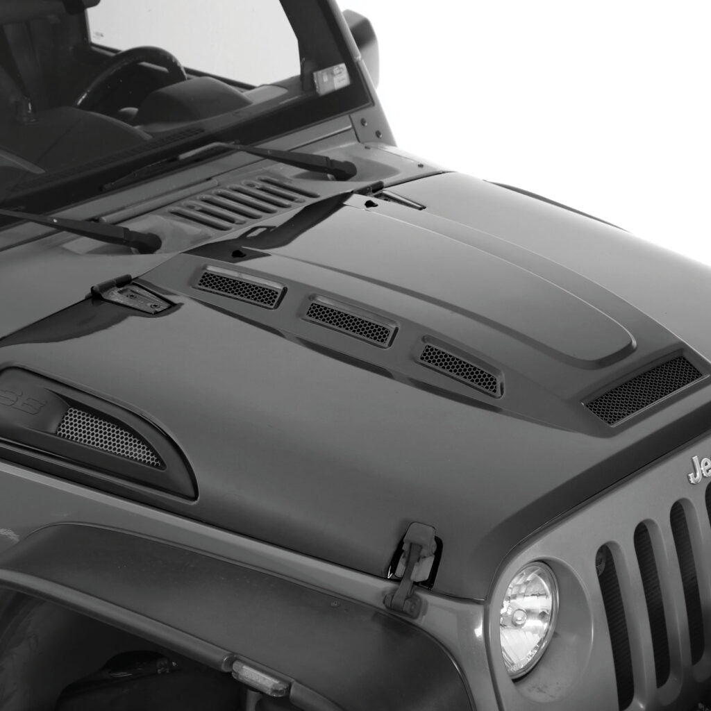 Smittybilt HEMI Style Vented Replacement Hood For 2007-2018 Jeep Wrangler JK - Recon Recovery